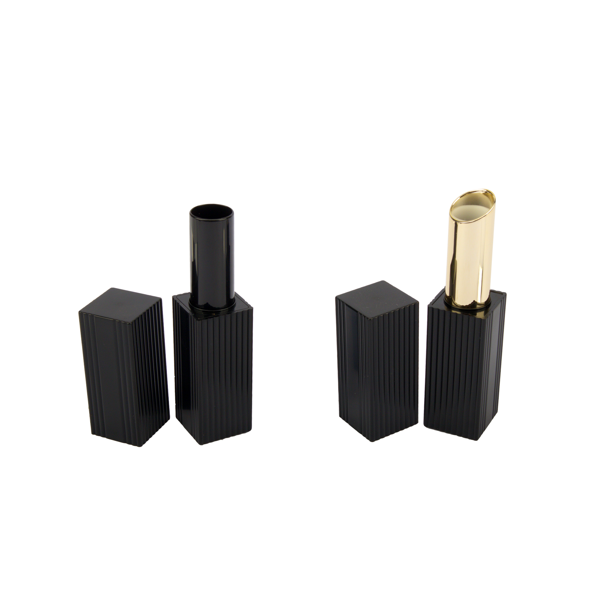 Square Magnetic Lipstick Tube 3g Lip Balm Container Mold Filling Custom Color Metallic Red Black Lipstick Case Gold Stamping - LB1495A/B - Image 5