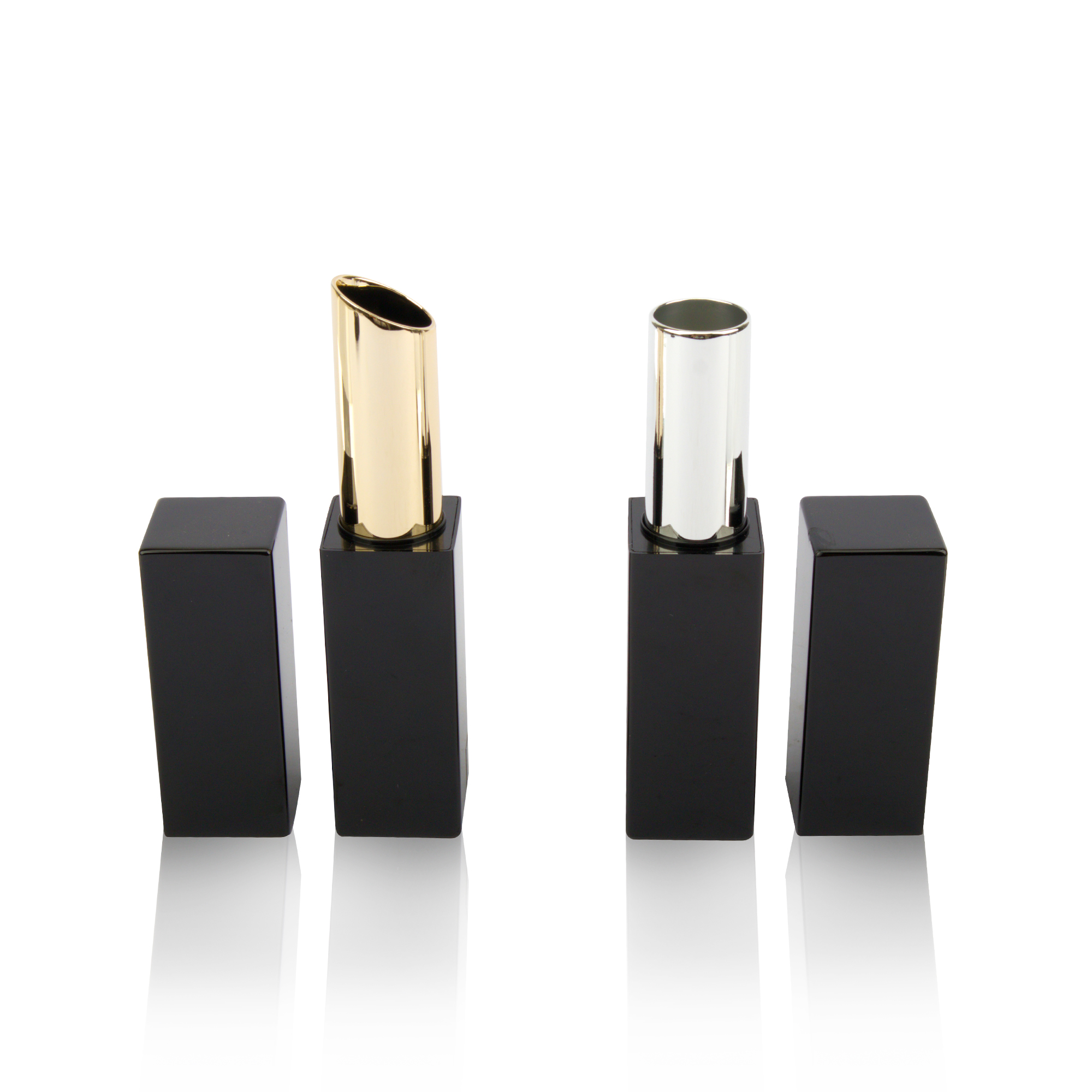 Square Magnetic Lipstick Tube 3g Lip Balm Container Mold Filling Custom Color Metallic Red Black Lipstick Case Gold Stamping - LB1495A/B - Image 6
