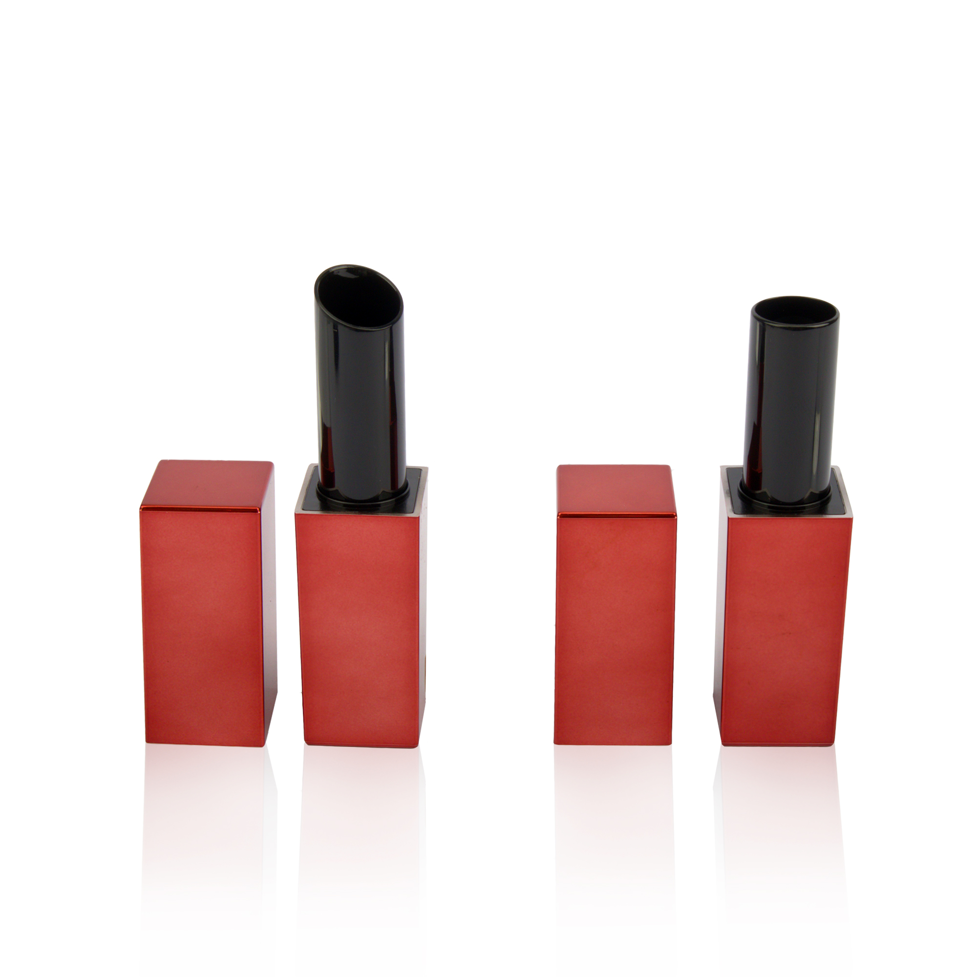 Square Magnetic Lipstick Tube 3g Lip Balm Container Mold Filling Custom Color Metallic Red Black Lipstick Case Gold Stamping - LB1495A/B - Image 3