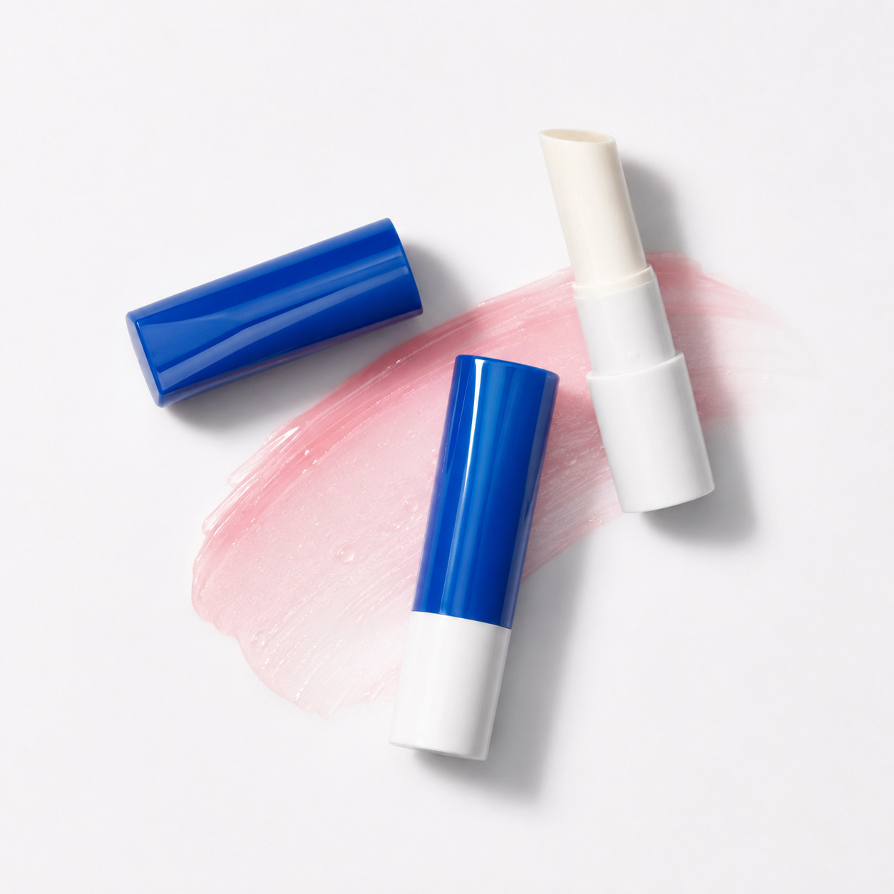 Unique 3g 3.5g Filling Blue White Lip Balm Packaging Lip Scrub Tube Small Square Top Round Lipstick Bottle Logo Customization - LB151 - Image 2