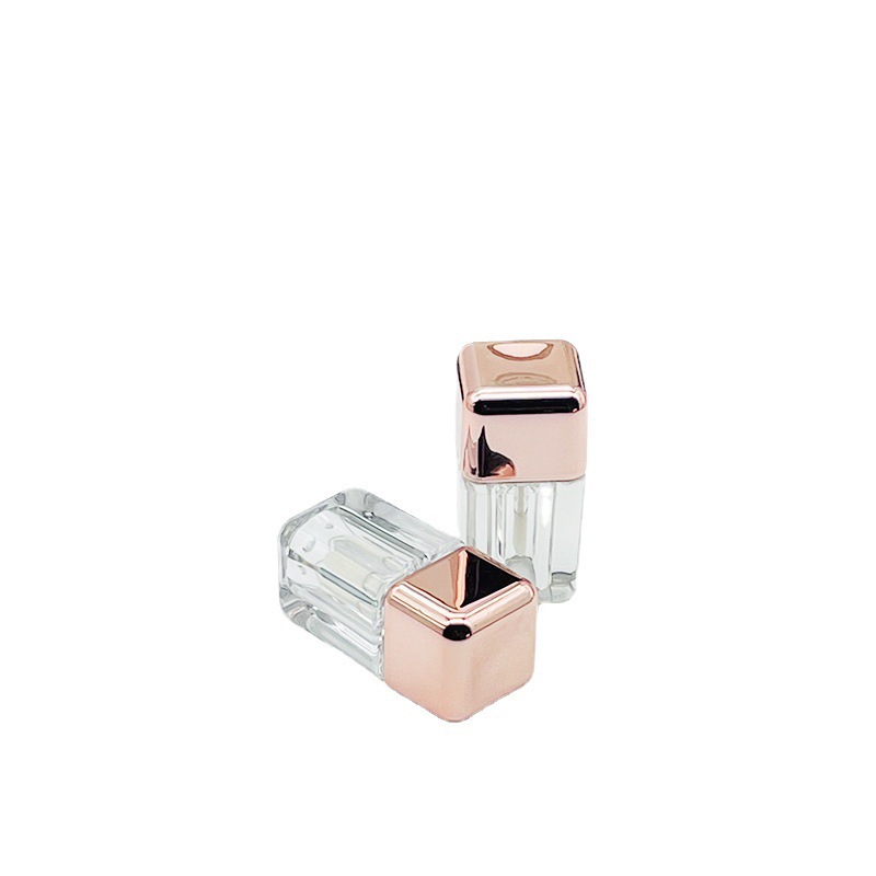 Small Square Lip Gloss Tube Transparent Lip Glaze Liptint Empty Lip Oil Container 4ml Short Clear Wand Liquid Eyeshadow Bottles - LG0945 - Image 2