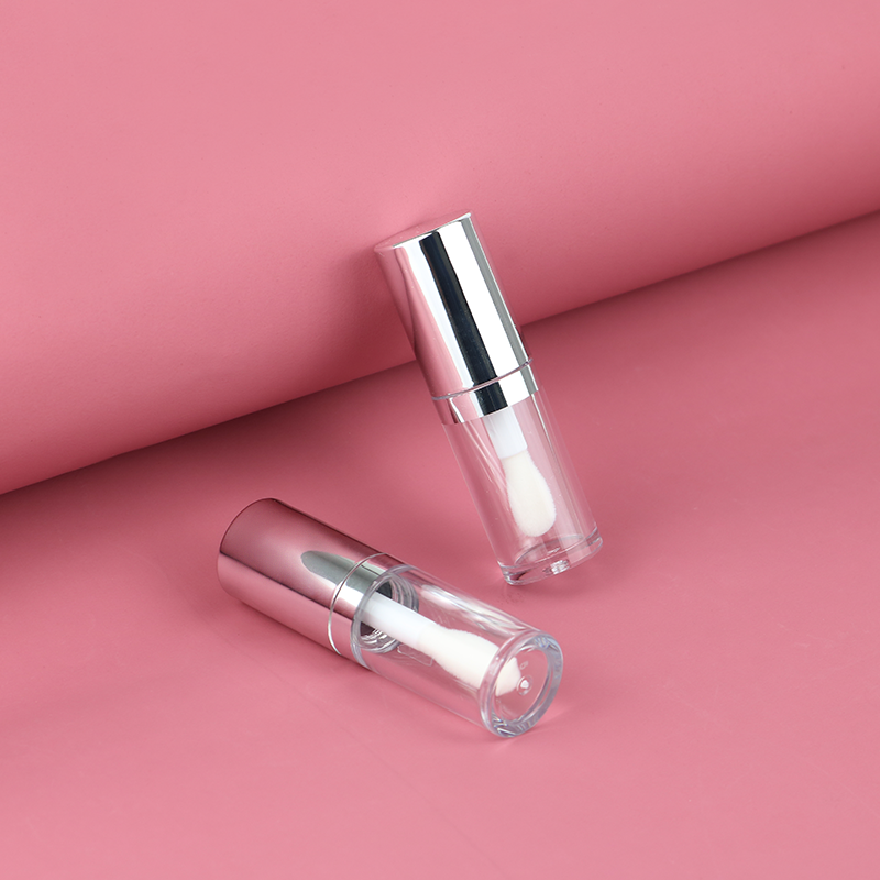 New 8ml Round Silver Lip Glaze Bottle Fat Short Clear Liquid Concealer Lipstick Lipgloss Empty Tube Big Wand Brush Applicator - LG1303 - Image 3