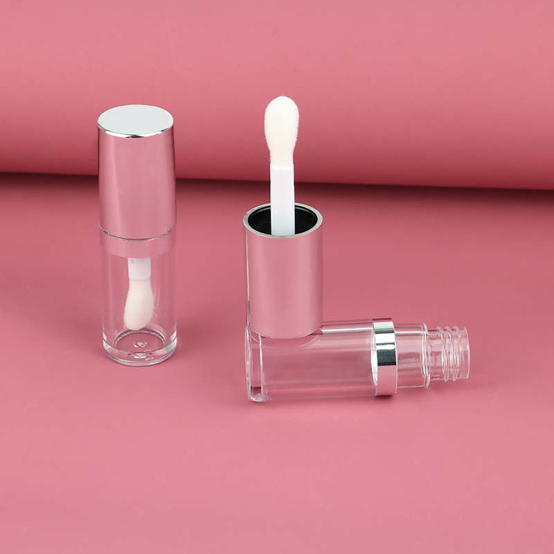 New 8ml Round Silver Lip Glaze Bottle Fat Short Clear Liquid Concealer Lipstick Lipgloss Empty Tube Big Wand Brush Applicator - LG1303 - Image 4