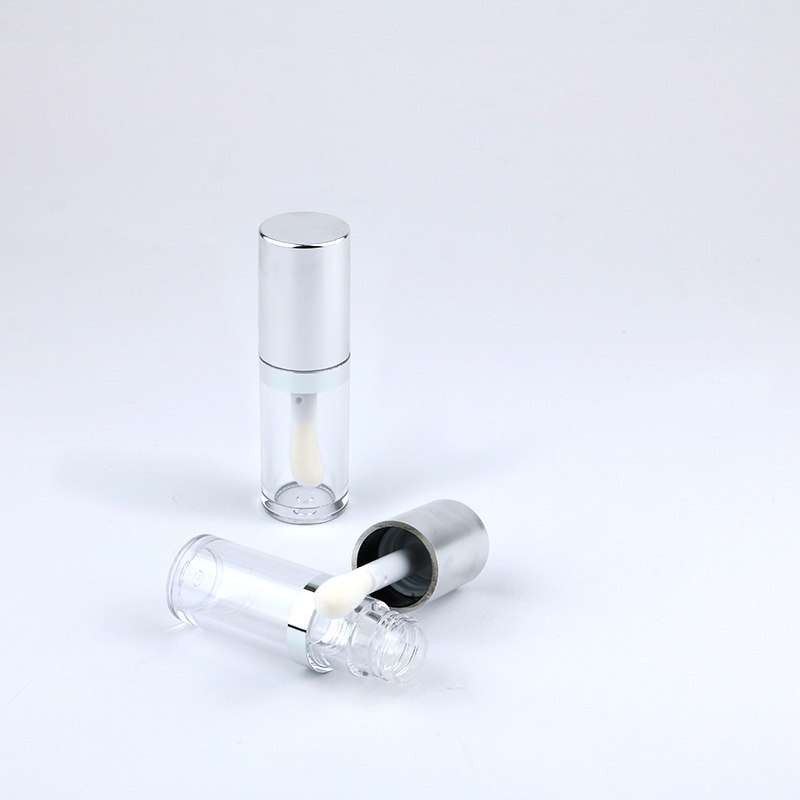 New 8ml Round Silver Lip Glaze Bottle Fat Short Clear Liquid Concealer Lipstick Lipgloss Empty Tube Big Wand Brush Applicator - LG1303 - Image 6