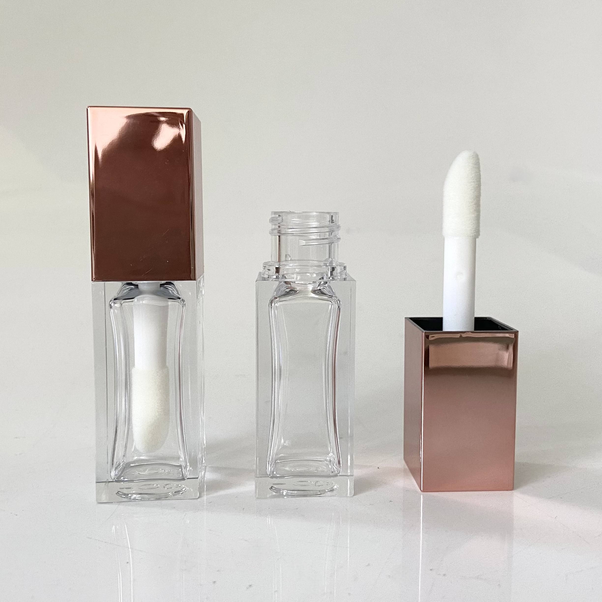 Eco Friendly Plastic Transparent 7ml 8ml Blush Lip Gloss Tube Lip Oil Packaging With Big Brush Applicator - LG1307