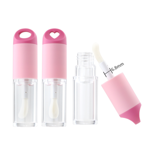 Custom 4ml 8ml Cute Fat Round Shape Lip Gloss Lip Oil Bottle Container Packaging With Key Chain - LG1367/LG1367B