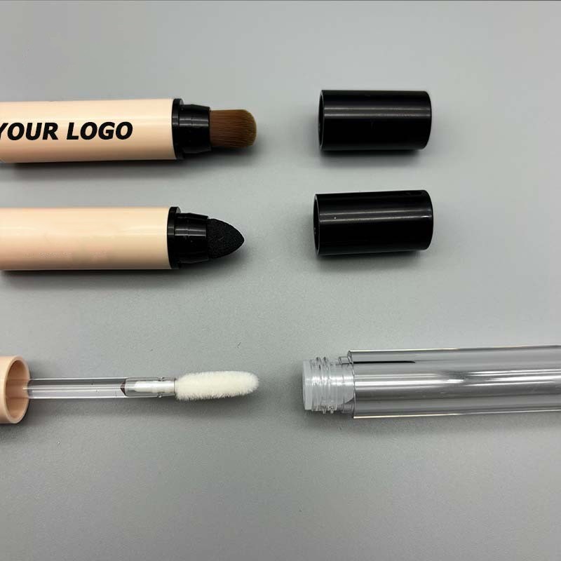 New 2 in 1 Custom Lip Gloss Concealer Tube Liquid Contouring Stick Lip Glaze Makeup Package Two Brush Applicator Sponge Tip - LG1883 - Image 5