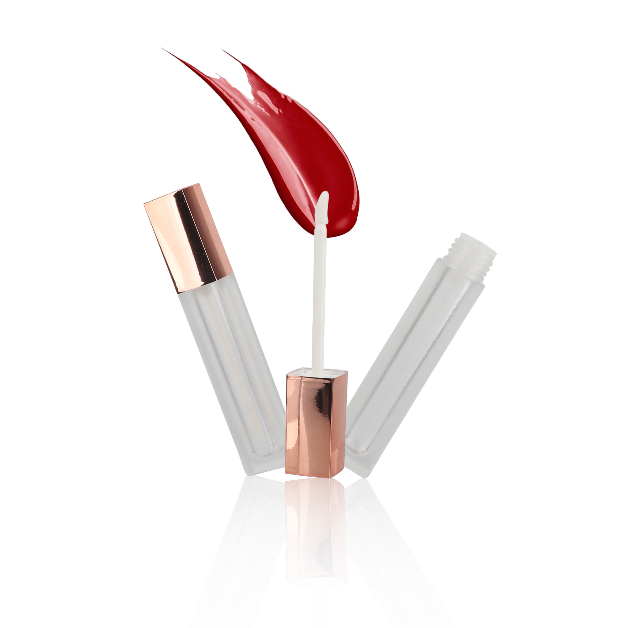 High Quality Cosmetics Packaging Matte Clear Lip Gloss Tubes Plastic Square Empty Lip Gloss Containers Tube - LG215 - Image 2
