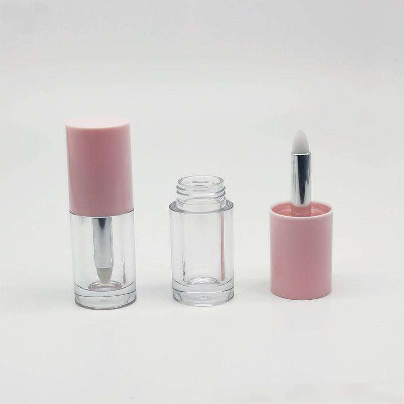 Custom Round Liquid Blush Bottle Aluminum Rod Stick Empty Plastic Lip Gloss Oil Tube 4ml Eye Shadow Container Velvet Brush - LG255LJ - Image 3