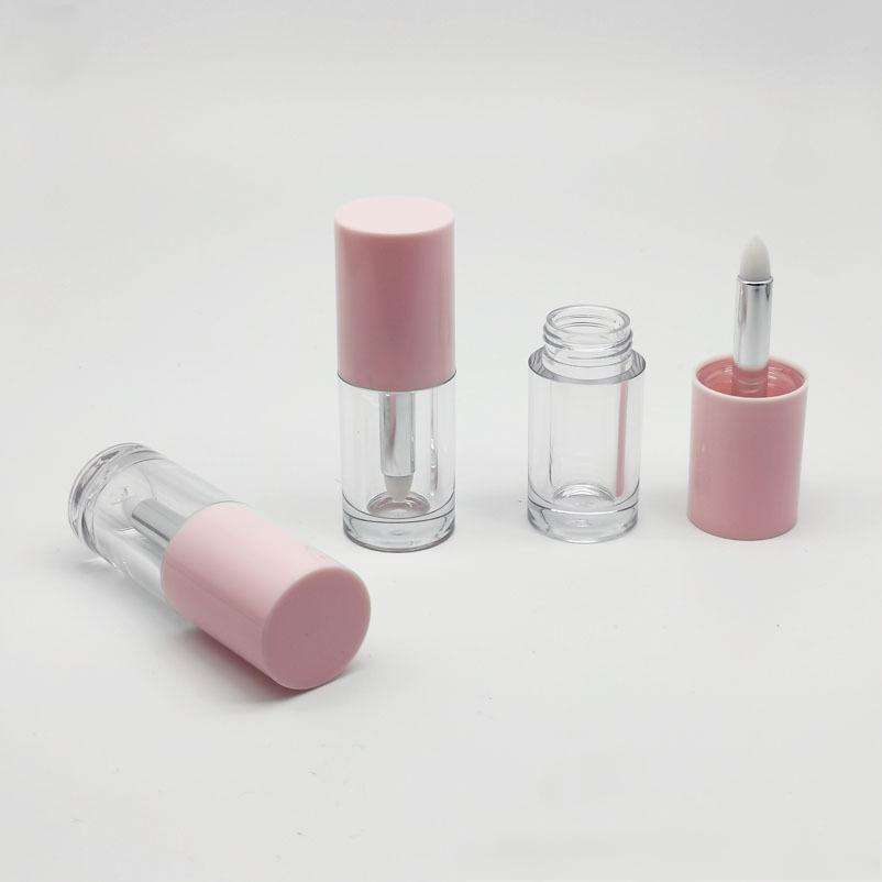 Custom Round Liquid Blush Bottle Aluminum Rod Stick Empty Plastic Lip Gloss Oil Tube 4ml Eye Shadow Container Velvet Brush - LG255LJ - Image 6