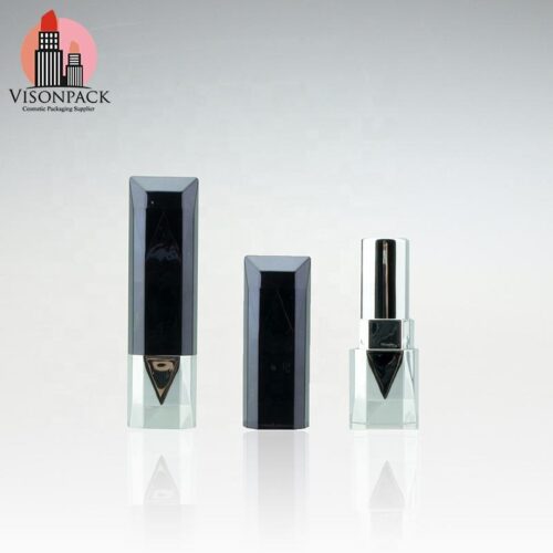 Luxury Cosmetic Containers Square Lipstick Case Empty Metallic Lipstick Tubes 12.1mm with Silk Screen Printing Custom Samples - LS050B