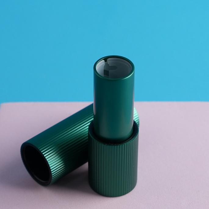 Luxury Cylinder Aluminum Lipstick Container Lip Balm Case Stripe Design Empty Aluminum Cosmetics Bottle Round Tube Sample Free - LS0928 - Image 5