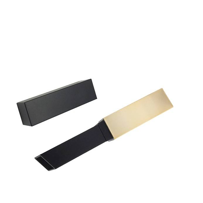 Custom Luxury Small Gold Tube Square 3.5g Matte Velvet Lipstick Tube Thin Rectangular Lip Balm Container Black Gold Oblique Top - LSS35A - Image 6