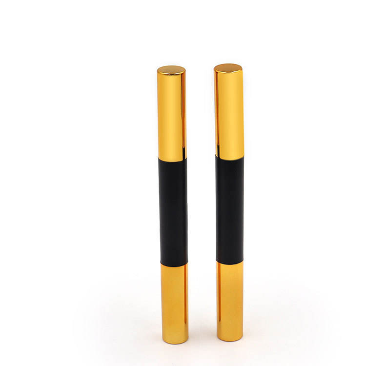 Empty Black Gold Long Lipstick Tube Slim Container Cylinder Double Sided Lipstick Package Lip Sponge Tip Applicator Gold Stamp - LS1310 - Image 3