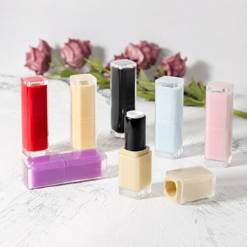 New 3.5g Square Lipstick Container ABS Lip Balm Package Transparent Top Clear Bottom Colorful Lip Cosmetic Tube Custom Logo - LS1325
