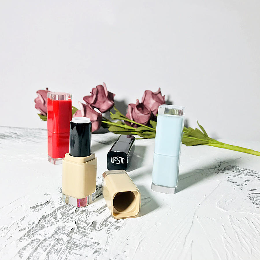 New 3.5g Square Lipstick Container ABS Lip Balm Package Transparent Top Clear Bottom Colorful Lip Cosmetic Tube Custom Logo - LS1325 - Image 3