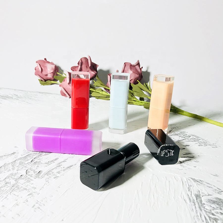 New 3.5g Square Lipstick Container ABS Lip Balm Package Transparent Top Clear Bottom Colorful Lip Cosmetic Tube Custom Logo - LS1325 - Image 4