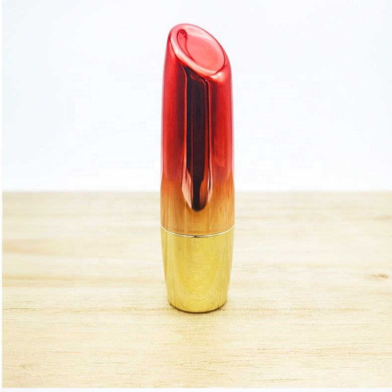 Make Your Own Logo Chapstick Case Metallized Gradient Red Gold Lipstick Container Plastic Empty Beauty Packaging Tube Slant Top - LS1909 - Image 4