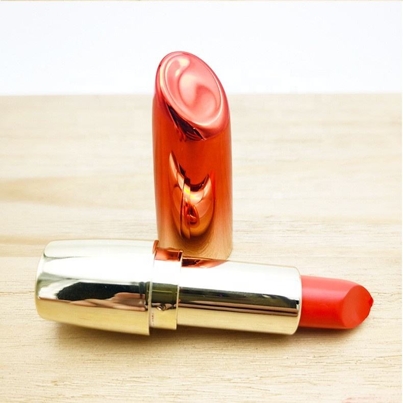 Make Your Own Logo Chapstick Case Metallized Gradient Red Gold Lipstick Container Plastic Empty Beauty Packaging Tube Slant Top - LS1909 - Image 2