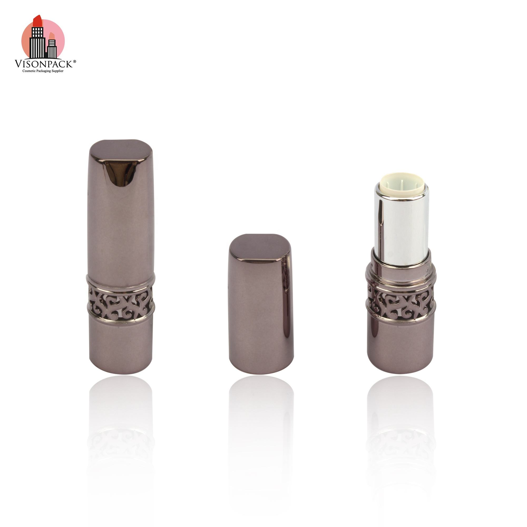 Unique Luxury Retro Vintage Empty Embossed Lipstick Case Packaging Royal Metallic Gold - LS576 - Image 2
