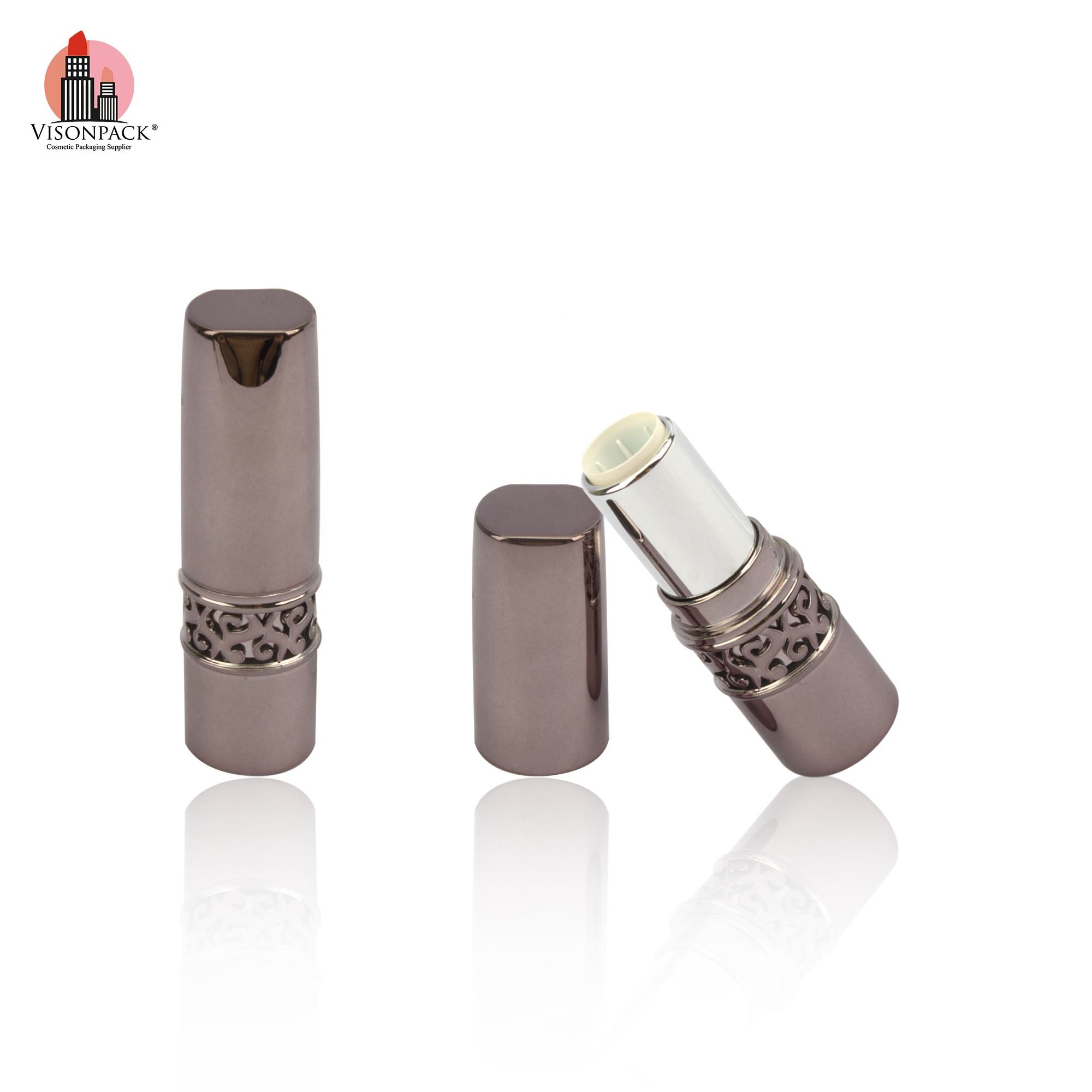 Unique Luxury Retro Vintage Empty Embossed Lipstick Case Packaging Royal Metallic Gold - LS576 - Image 3