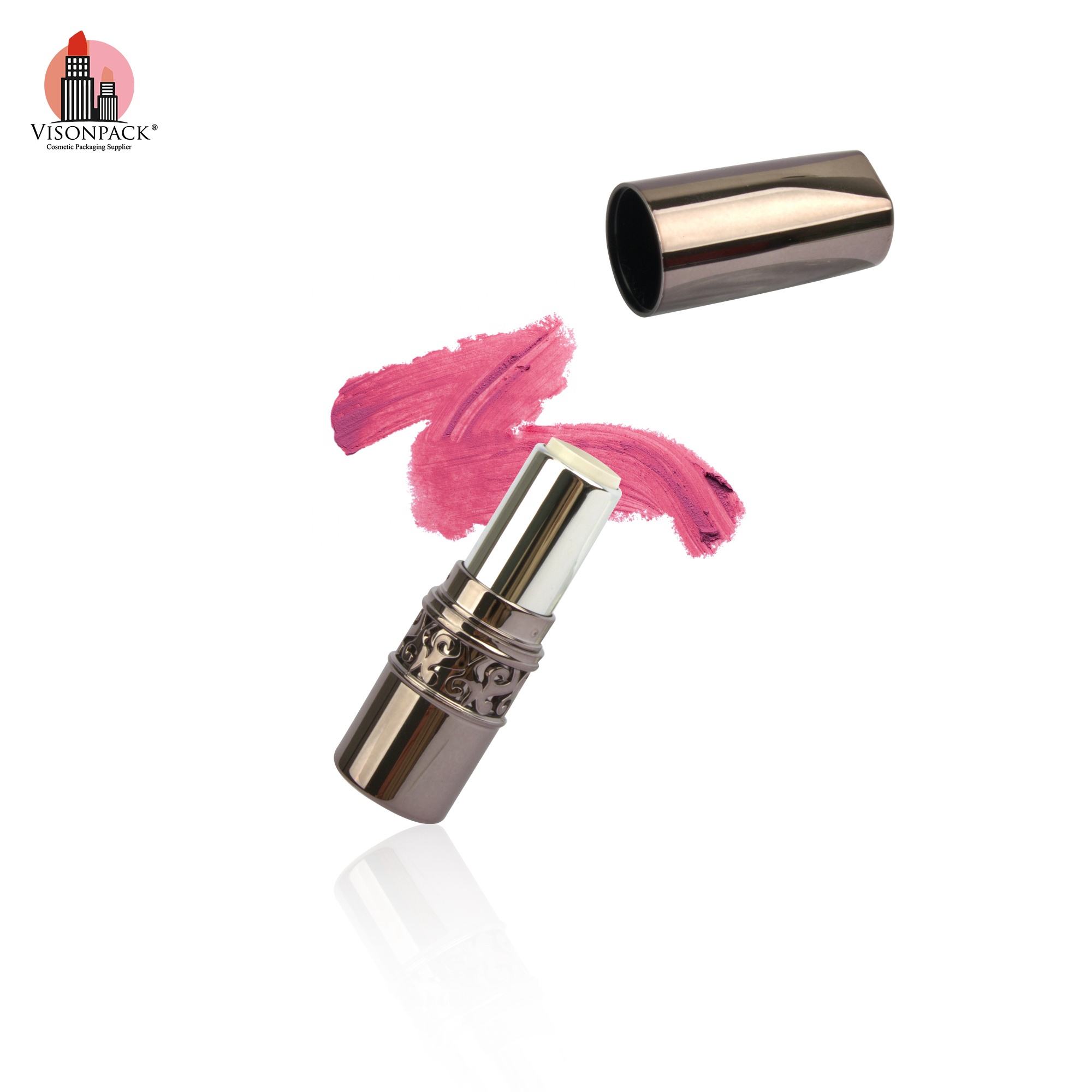 Unique Luxury Retro Vintage Empty Embossed Lipstick Case Packaging Royal Metallic Gold - LS576 - Image 5