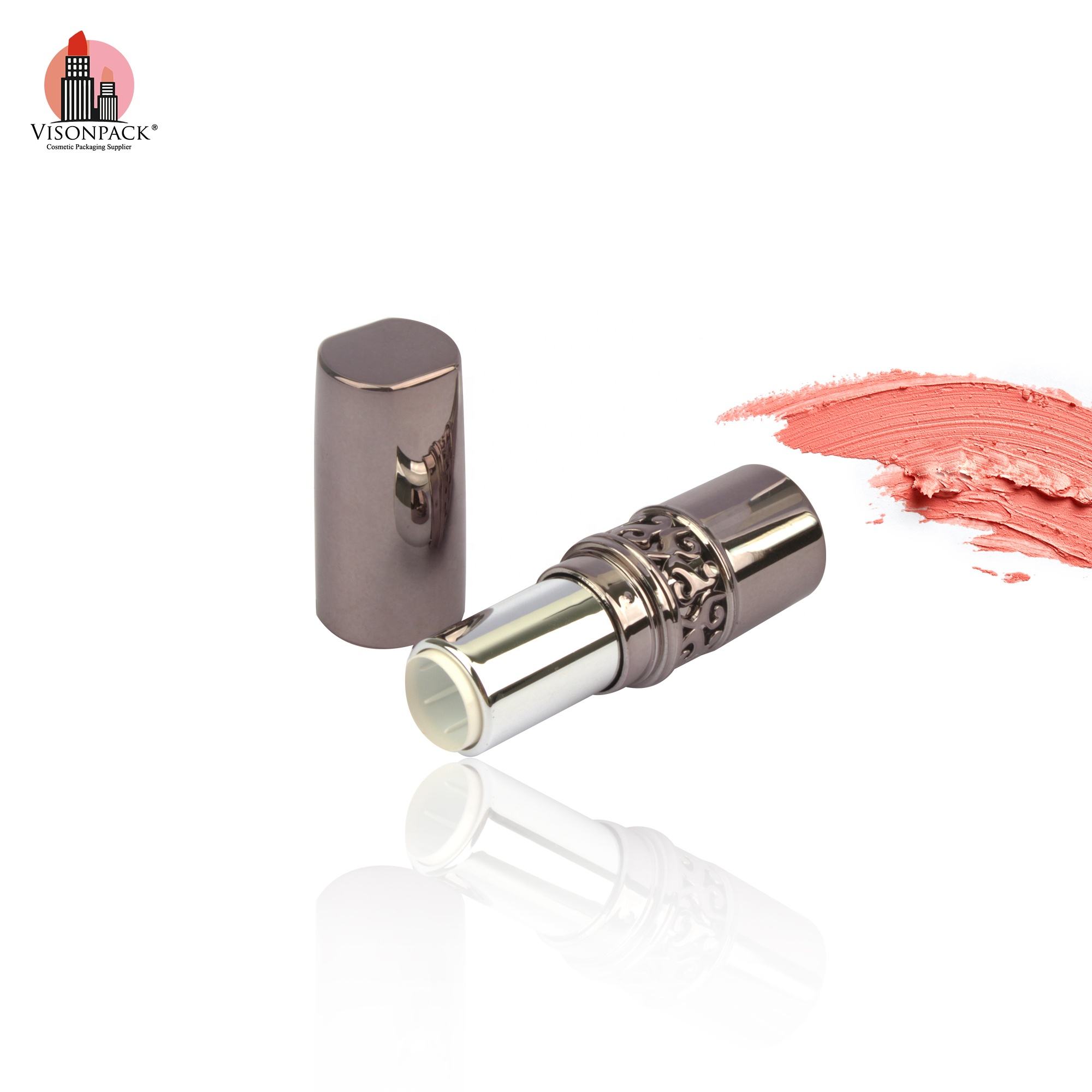 Unique Luxury Retro Vintage Empty Embossed Lipstick Case Packaging Royal Metallic Gold - LS576 - Image 4
