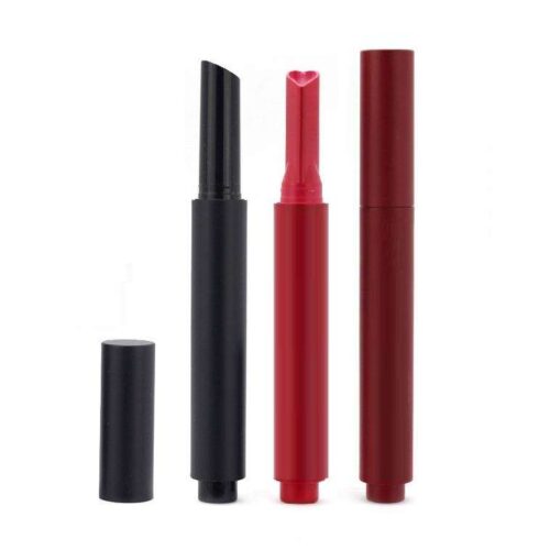 Custom Heart Slant Shape Empty Round Lip Balm Lipstick Pen Packaging With Click - LS587