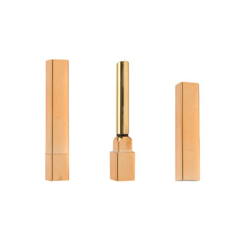 Wholesale Modern Cheap Price Custom Color Lip Balm Containers Empty Square Slim Long Lipstick Case Tube Gold - LS955