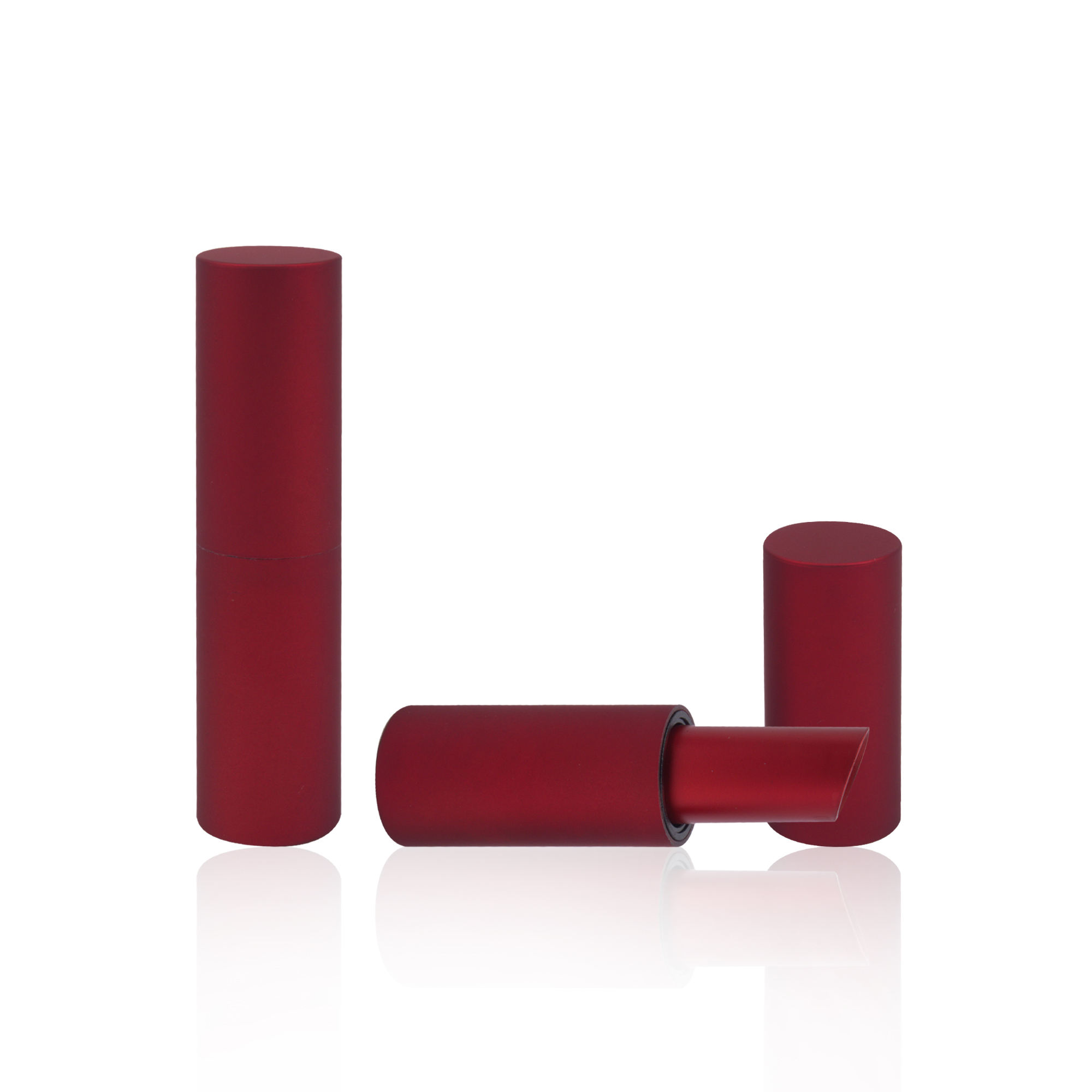Custom Empty Round Magnetic Lip Balm Chapstick Tube Lipstick Case Packaging Red Luxury - LS982 - Image 2