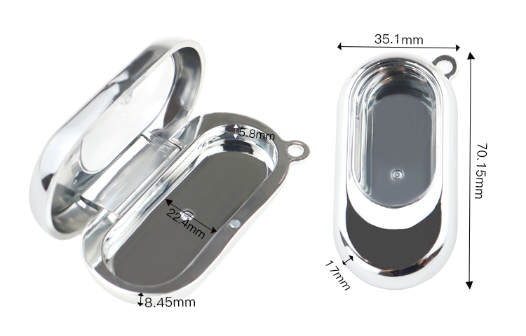 Empty Portable Oval Magnetic Lip Balm Lipstick Container Eye Shadow Blush Case With Key Chain Design - P282 - Image 2
