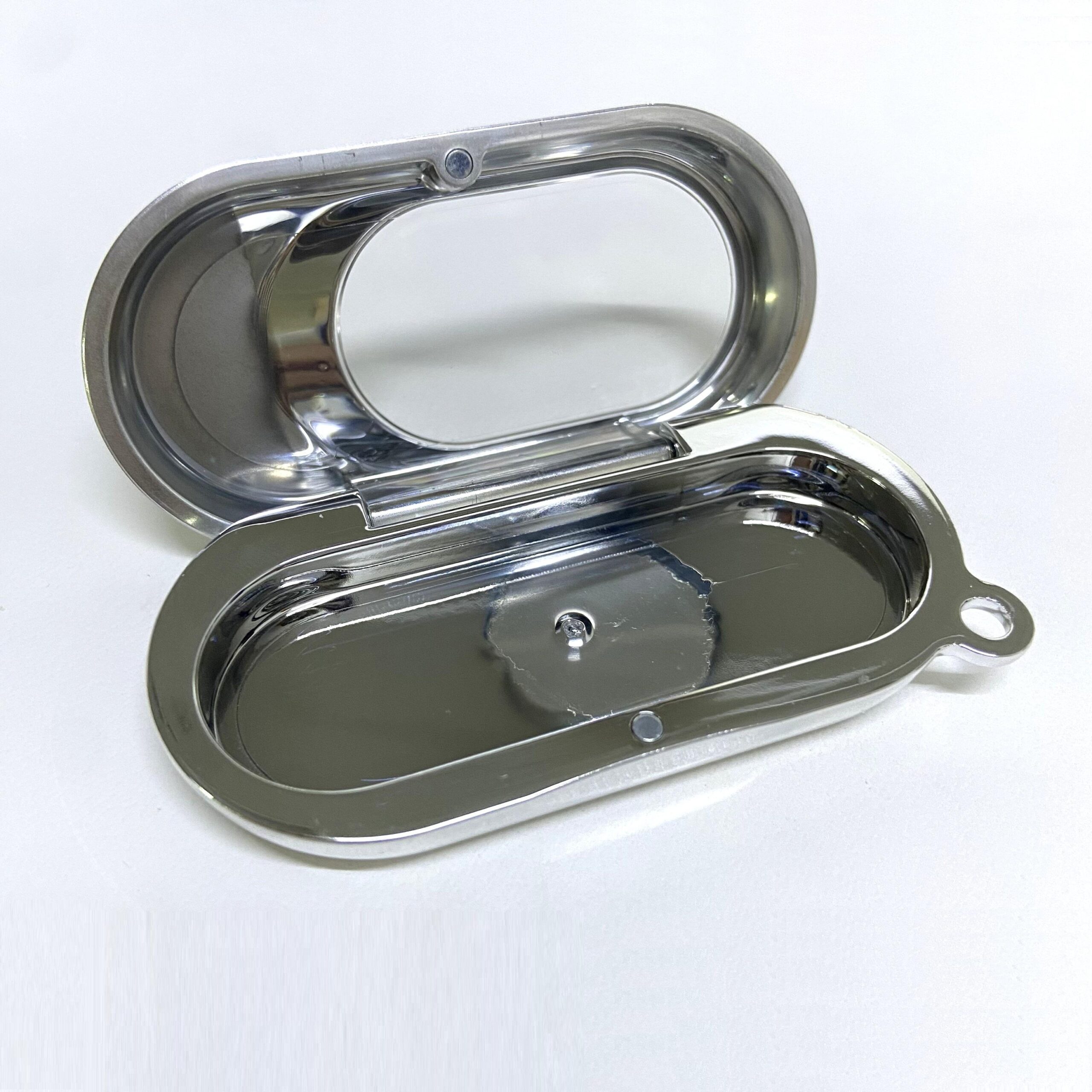 Empty Portable Oval Magnetic Lip Balm Lipstick Container Eye Shadow Blush Case With Key Chain Design - P282 - Image 5