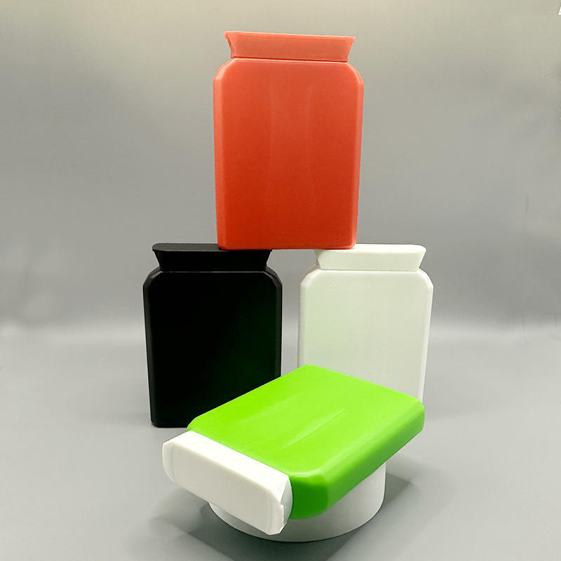 Health Supplements Packaging Food Grade 100ml White HDPE Plastic Bottle Flat Square Pill Medicines Candy Bottle - PB020 - Image 5