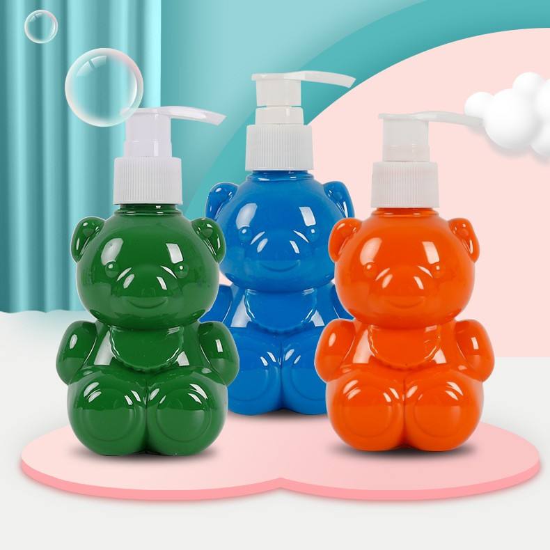 Hot Sale Bear Shape PET Plastic Juice Bottle Package With Screw Pump Cap Transparent Empty Beverage Bottle DIY Art Paints Bottle - PB026Z - Image 5