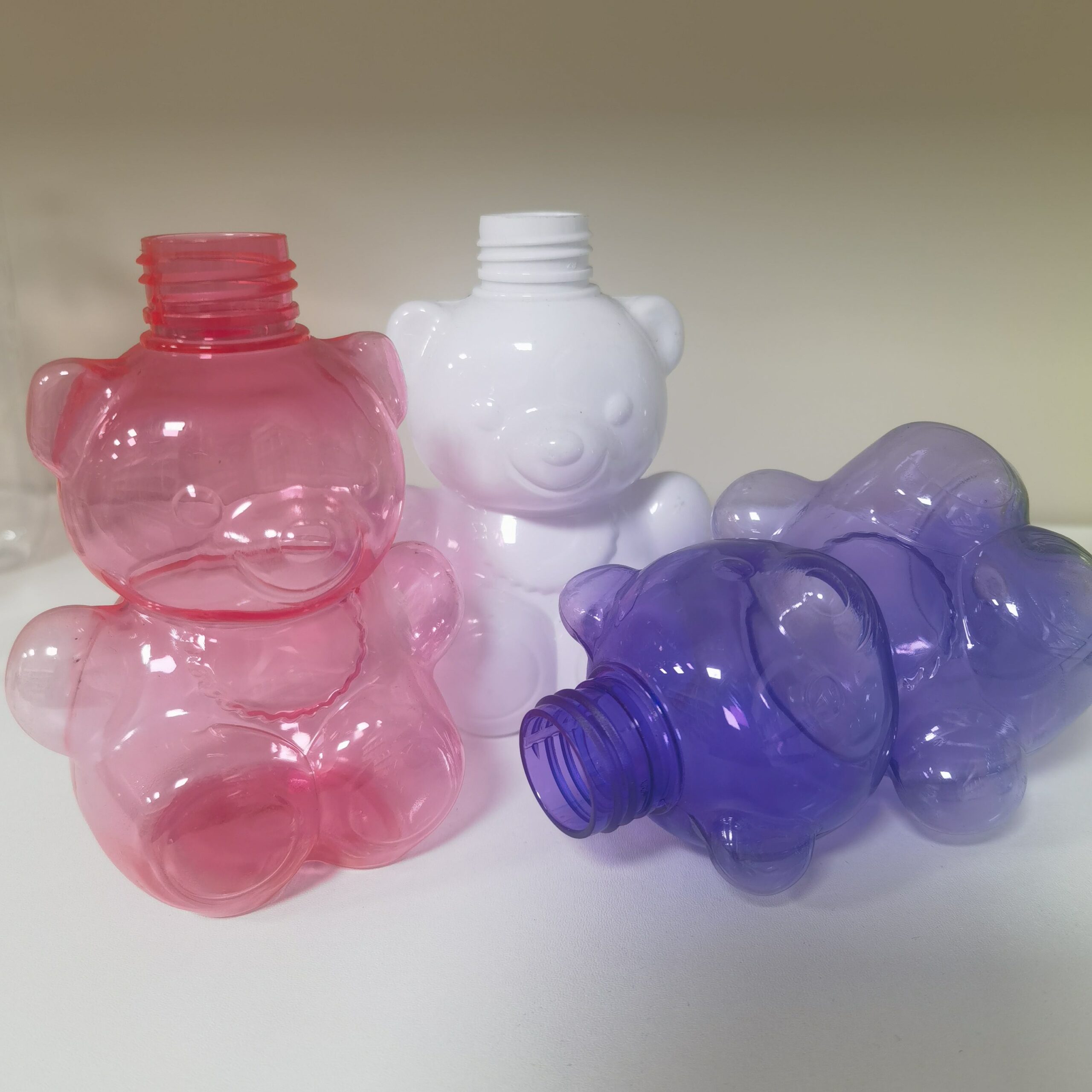 Hot Sale Bear Shape PET Plastic Juice Bottle Package With Screw Pump Cap Transparent Empty Beverage Bottle DIY Art Paints Bottle - PB026Z - Image 6
