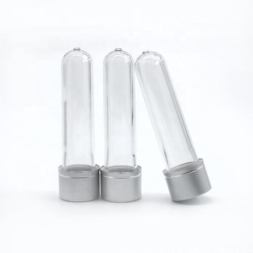 Custom Round Transparent Tube Empty Plastic PET Test Tube Bottle Packaging 12ml 16ml 22ml 25ml 30ml Aluminum Screw Lid - PB109