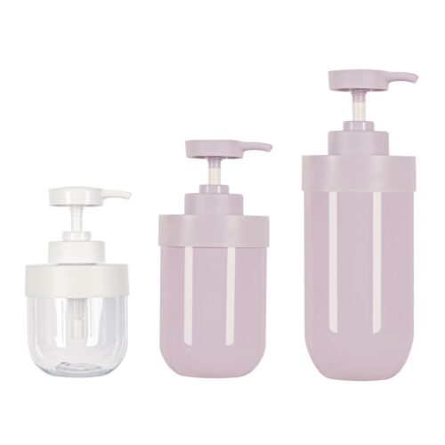 Round Empty ECO Friendly PET Plastic Shampoo Body Lotion Cream Pump Bottle 300ml 500ml 800ml - PB723
