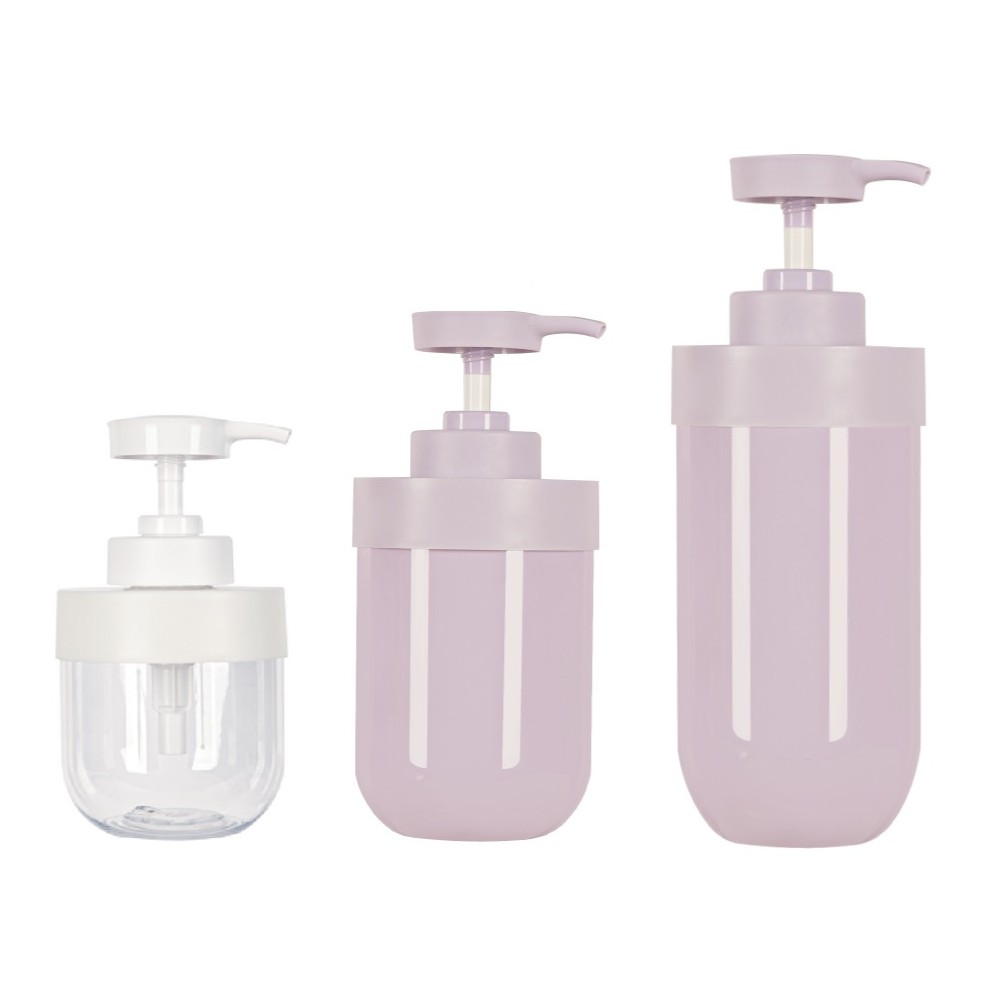 Round Empty ECO Friendly PET Plastic Shampoo Body Lotion Cream Pump Bottle 300ml 500ml 800ml - PB723