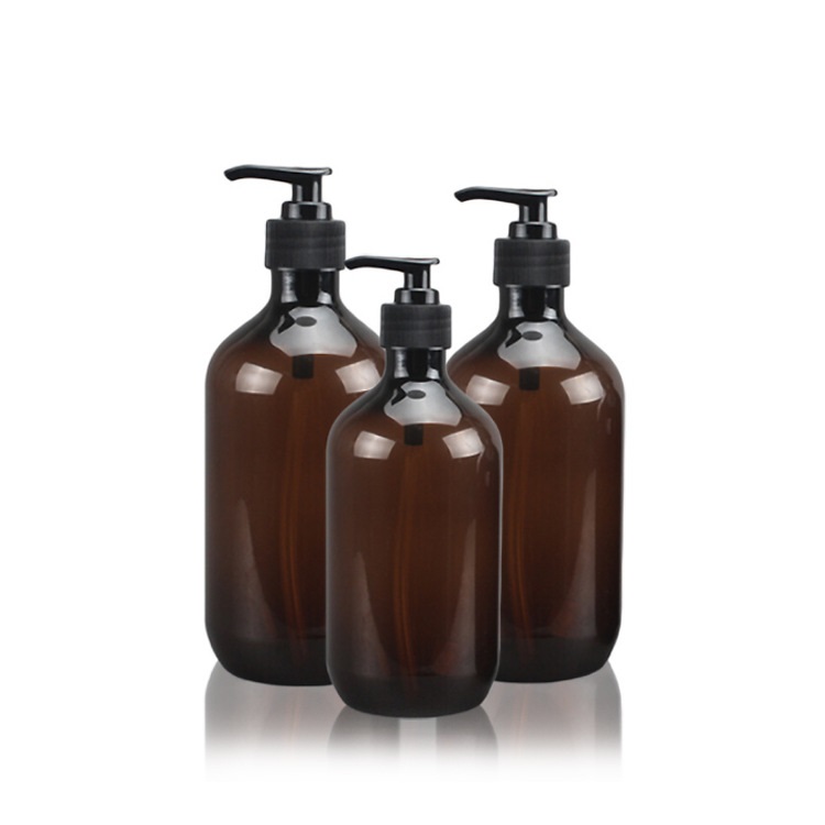 Round 300ml 500ml Pump Bottle Empty Lotion Shampoo Hand Soap PET Plastic Bottle - PB750 - Image 2