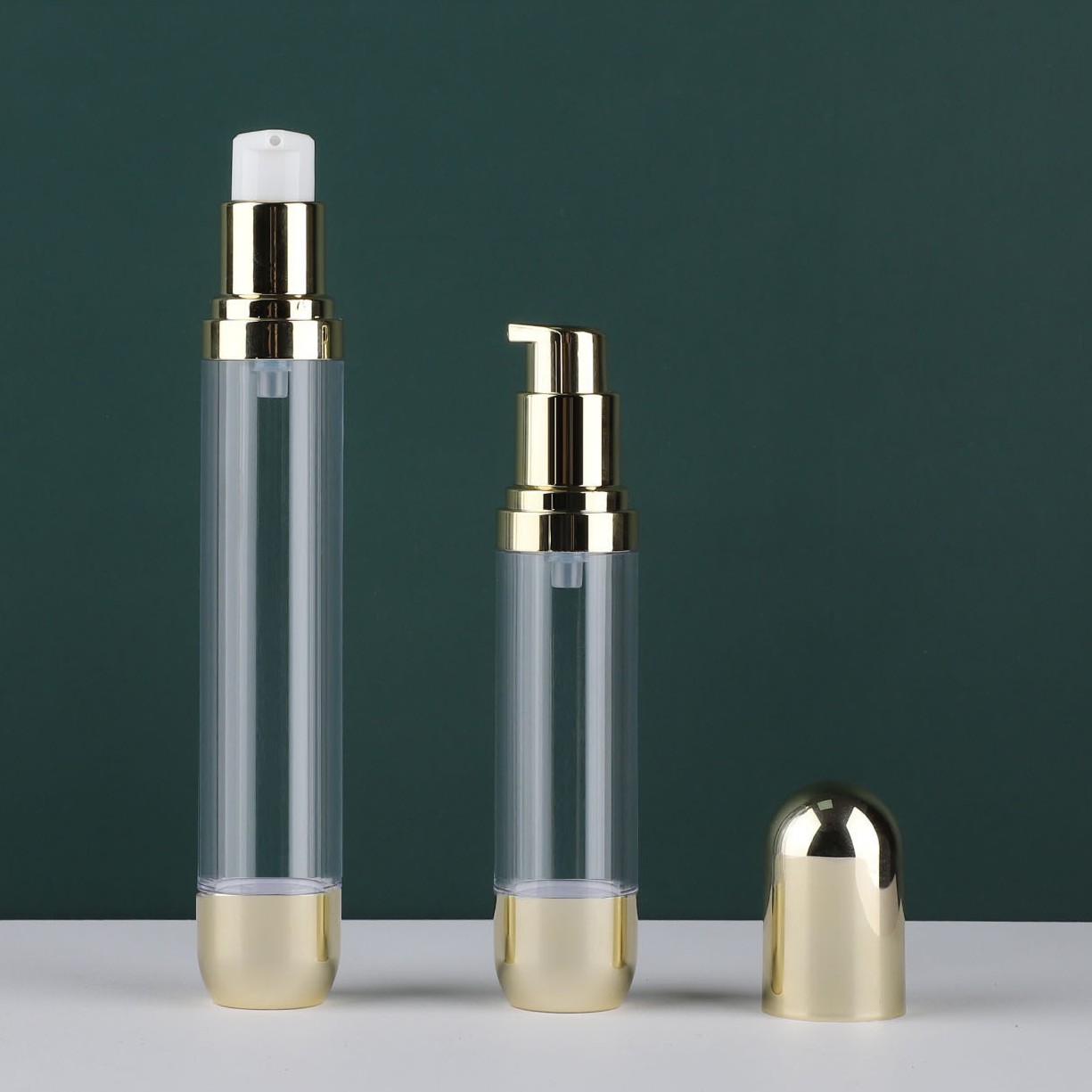 Round Slim 10ml 15ml 20ml 30ml Plastic Skincare Lotion Serum Oil Airless Spray Pump Bottle Packaging - PB965 - Image 2