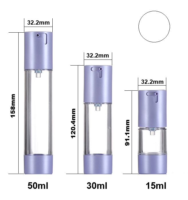 Round Plastic Skincare Lotion Cream Oil Packaging Locking Airless Pump Bottle 15ml 30ml 50ml - PB989 - Image 5