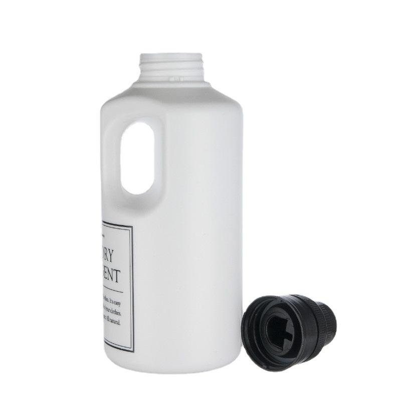 Empty Plastic Big Sizes 30oz 1L 2 Liter White Laundry Detergent Bottle 1000ml 2000ml HDPE Bottle With Handle Black Measure Cap - PBK052 - Image 3