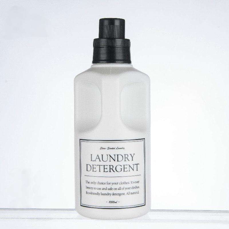 Empty Plastic Big Sizes 30oz 1L 2 Liter White Laundry Detergent Bottle 1000ml 2000ml HDPE Bottle With Handle Black Measure Cap - PBK052