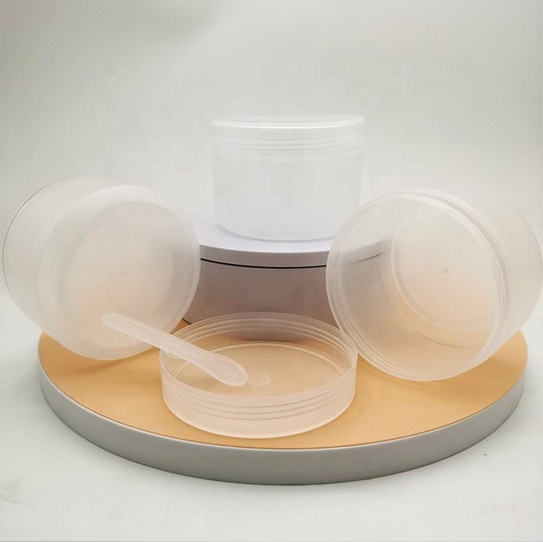 Skin Care Packaging New 200g Facial Mask Jar White Frosted Transparent Large Volume Cream Jar PP Container Slimes Dispenser Box - PJ045