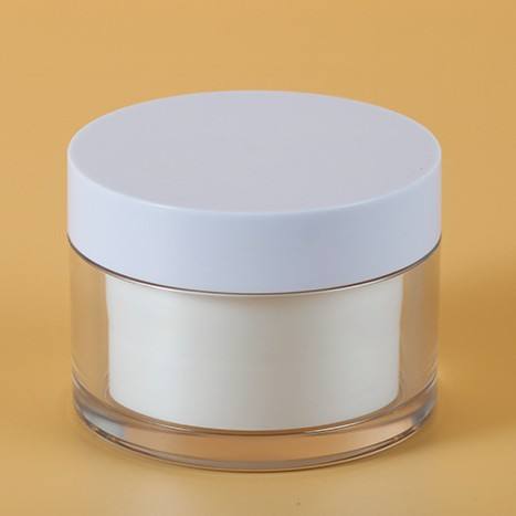 Refillable Double Layer Empty Round Cosmetics Skincare Face Moisturizing Cream Plastic Jar With Screw Lid 50g 30g - PJ335