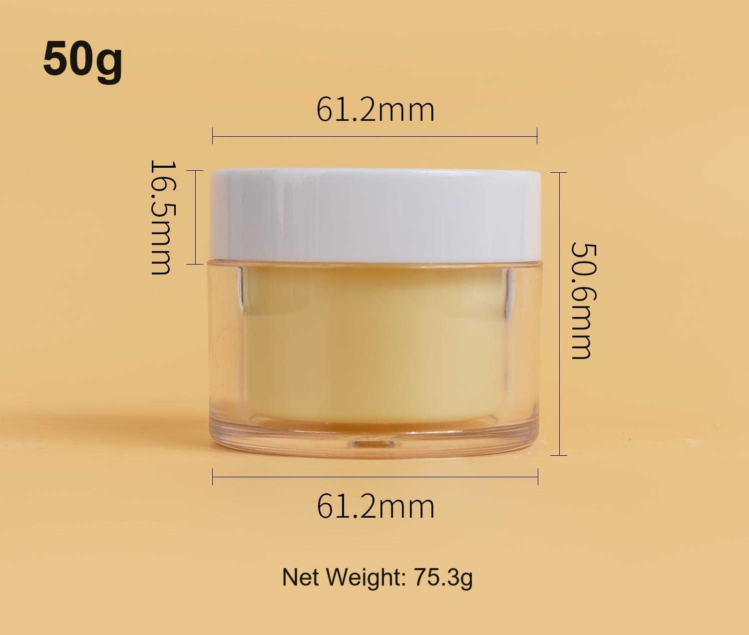 Refillable Double Layer Empty Round Cosmetics Skincare Face Moisturizing Cream Plastic Jar With Screw Lid 50g 30g - PJ335 - Image 5
