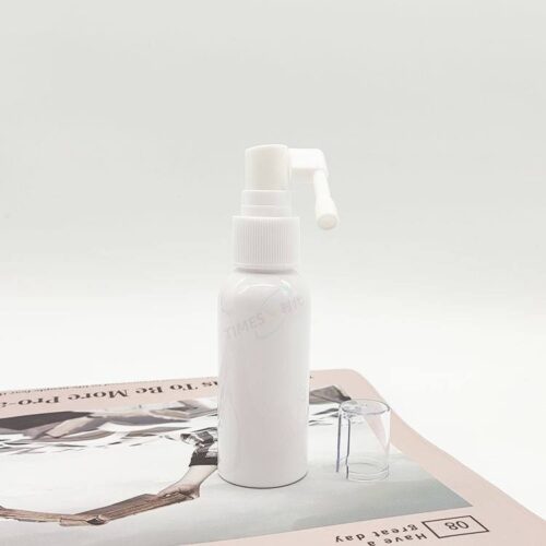 Custom Logo White 30ml 50ml 60ml Round Shoulder Spray Bottle 360-degree Rocker Handle Body Wash Pump Screw Cap Lotion Bottle PET - SD356