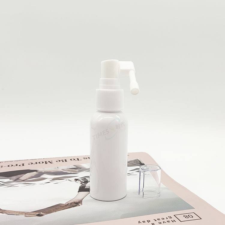 Custom Logo White 30ml 50ml 60ml Round Shoulder Spray Bottle 360-degree Rocker Handle Body Wash Pump Screw Cap Lotion Bottle PET - SD356