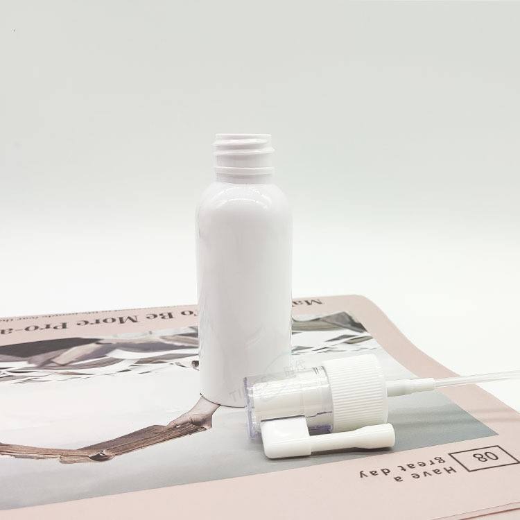 Custom Logo White 30ml 50ml 60ml Round Shoulder Spray Bottle 360-degree Rocker Handle Body Wash Pump Screw Cap Lotion Bottle PET - SD356 - Image 5