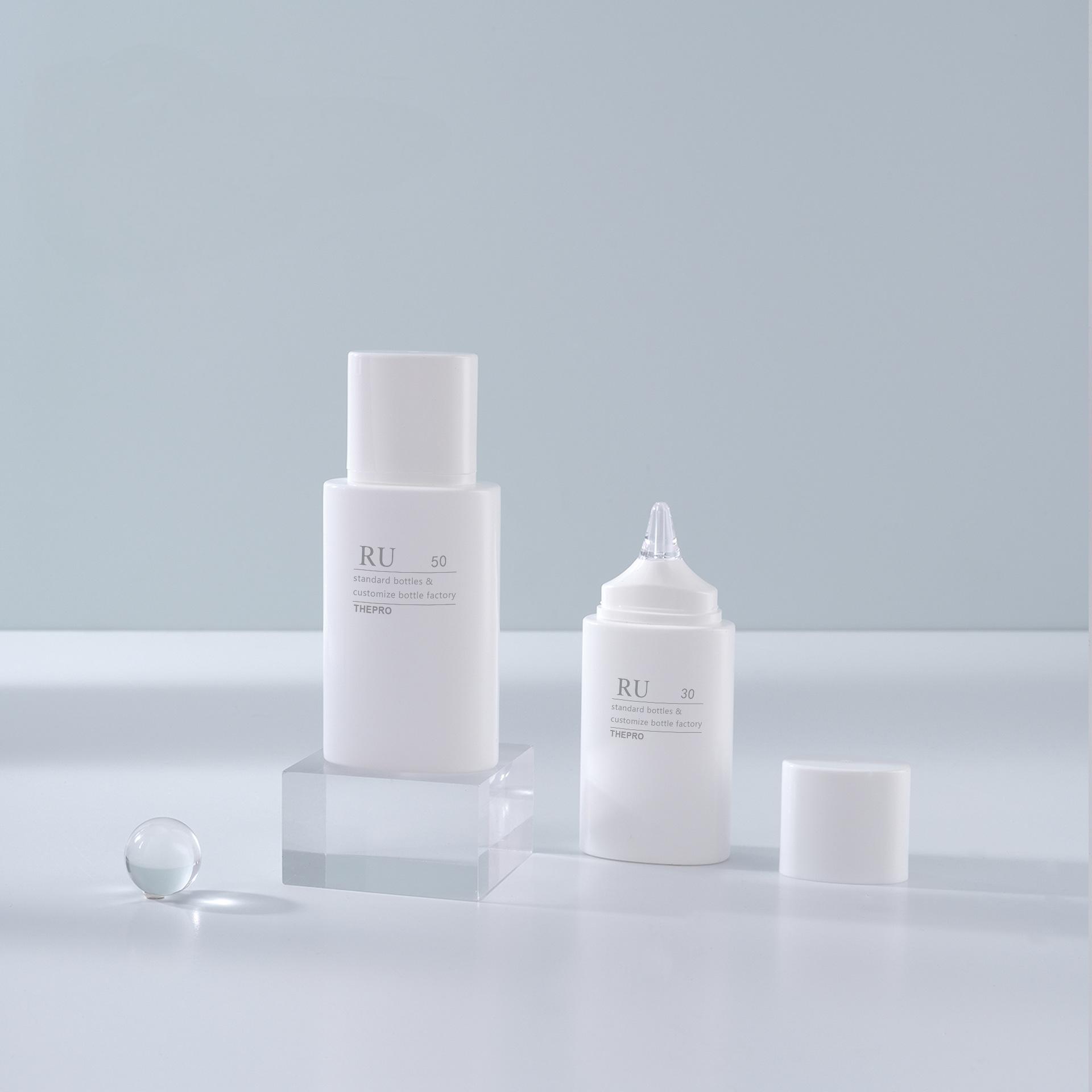 Skin Care Empty Liquid Foundation Container Round Oval Sunscreen Bottle 30ml 50ml Pointy Tip BB Cream Squeeze Tube PP Material - ST3050 - Image 3